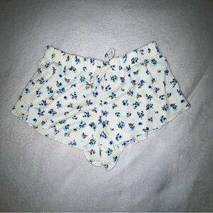 Floral Print White Shorts
